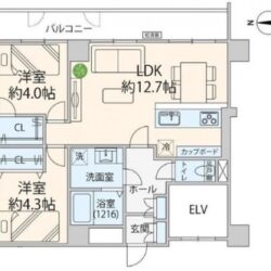 ３階部分北東角部屋(間取)